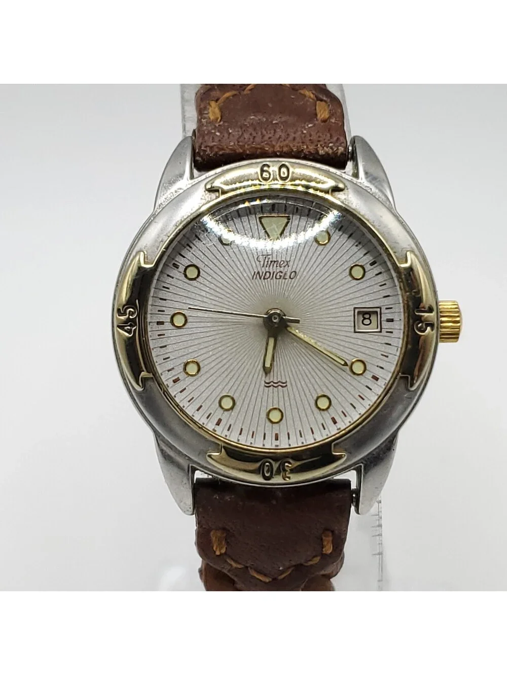 Timex Indiglo Womens Quartz Watch 24mm Brown Braided Band New Battery